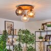 Koyoto Lampa sufitowa, Kula świetlna Ecru, Czarny, 3-punktowe