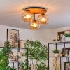 Koyoto Lampa sufitowa, Kula świetlna Ecru, Czarny, 3-punktowe