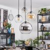 Koyoto Lampa wisząca, Kula świetlna, Lampa wiszącego klastra 35 cm W kolorze bursztynu, Chrom, Przezroczysty, Przydymiony, 4-punktowe