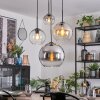 Koyoto Lampa wisząca, Kula świetlna, Lampa wiszącego klastra 35 cm W kolorze bursztynu, Chrom, Przezroczysty, Przydymiony, 4-punktowe