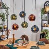 Koyoto Lampa wisząca, Kula świetlna, Lampa wisząca Niebeieski, Zielony, W kolorze miedzi, 6-punktowe