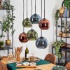 Koyoto Lampa wisząca, Kula świetlna, Lampa wisząca Niebeieski, Zielony, W kolorze miedzi, 6-punktowe