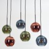 Koyoto Lampa wisząca, Kula świetlna, Lampa wisząca Niebeieski, Zielony, W kolorze miedzi, 6-punktowe