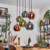 Koyoto Lampa wisząca, Kula świetlna, Lampa wisząca Niebeieski, Zielony, W kolorze miedzi, 6-punktowe