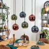 Koyoto Lampa wisząca, Kula świetlna, Lampa wisząca Niebeieski, Zielony, W kolorze miedzi, 6-punktowe