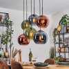 Koyoto Lampa wisząca, Kula świetlna, Lampa wisząca Niebeieski, Zielony, W kolorze miedzi, 6-punktowe