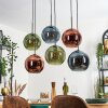 Koyoto Lampa wisząca, Kula świetlna, Lampa wisząca Niebeieski, Zielony, W kolorze miedzi, 6-punktowe