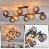 Koyoto Lampa sufitowa, Kula świetlna W kolorze bursztynu, Przydymiony, 10-punktowe