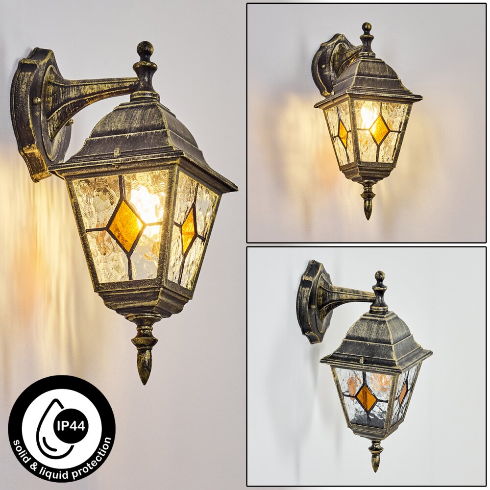 Naofe Zewnętrzny kinkiet, Lampa ścienna Złoty, Czarny, 1-punktowy main product photo