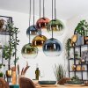 Koyoto Lampa wisząca, Kula świetlna, Lampa wisząca Niebeieski, Złoty, Zielony, Przezroczysty, W kolorze miedzi, 6-punktowe