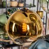 Koyoto Lampa wisząca, Kula świetlna, Lampa wisząca Niebeieski, Złoty, Zielony, Przezroczysty, W kolorze miedzi, 6-punktowe