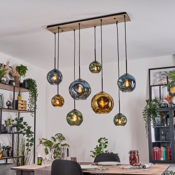 Ripoll Lampa wisząca, Kula świetlna, Lampa wisząca Ecru, Czarny, 8-punktowe