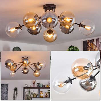 Gastor Lampa sufitowa, Kula świetlna W kolorze bursztynu, Przezroczysty, Przydymiony, 8-punktowe