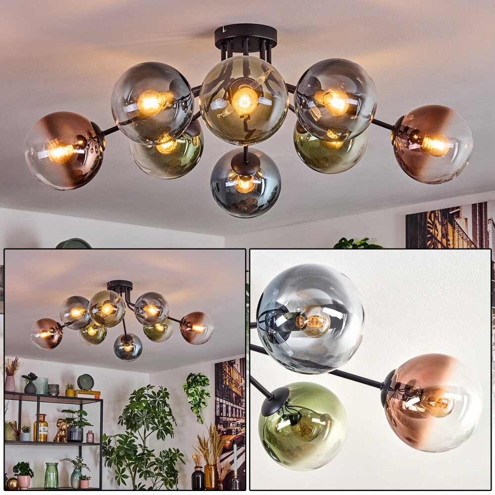 Gastor Lampa sufitowa, Kula świetlna 87 cm Niebeieski, Zielony, Przezroczysty, W kolorze miedzi, 8-punktowe main product photo
