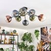 Gastor Lampa sufitowa, Kula świetlna 87 cm Niebeieski, Zielony, Przezroczysty, W kolorze miedzi, 8-punktowe