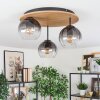 Koyoto Lampa sufitowa, Kula świetlna Ecru, Czarny, 3-punktowe