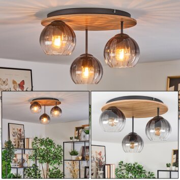 Koyoto Lampa sufitowa, Kula świetlna Ecru, Czarny, 3-punktowe