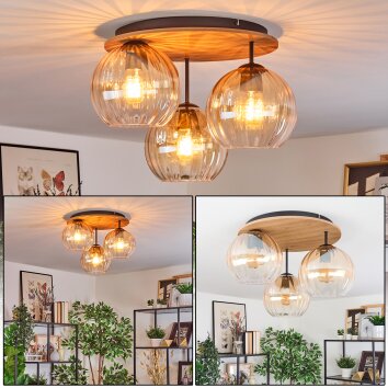 Koyoto Lampa sufitowa, Kula świetlna Ecru, Czarny, 3-punktowe
