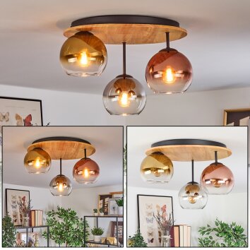 Koyoto Lampa sufitowa, Kula świetlna 50 cm Ecru, Czarny, 3-punktowe