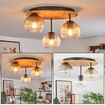 Koyoto Lampa sufitowa, Kula świetlna 40 cm Ecru, Czarny, 3-punktowe