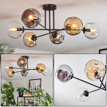 Ripoll Lampa sufitowa, Kula świetlna W kolorze bursztynu, Przezroczysty, Przydymiony, 6-punktowe
