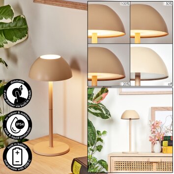 Laken Zewnętrzna lampa stołowa, Lampa łazienkowa, Lampa stołowa LED Beżowy, 1-punktowy