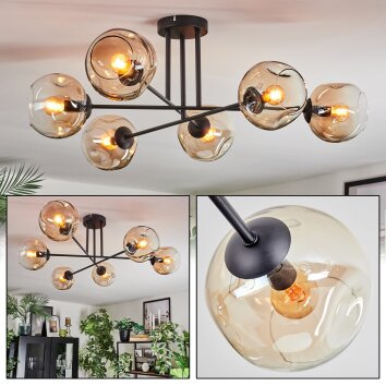 Ripoll Lampa sufitowa, Kula świetlna W kolorze bursztynu, Przezroczysty, 6-punktowe