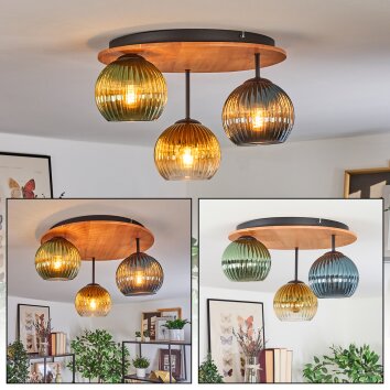 Koyoto Lampa sufitowa, Kula świetlna 40 cm Ecru, Czarny, 3-punktowe