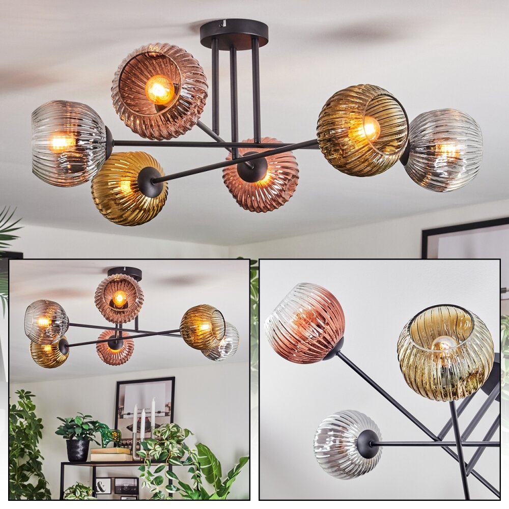 Ripoll Lampa sufitowa, Kula świetlna Złoty, Przezroczysty, W kolorze miedzi, Przydymiony, 6-punktowe main product photo