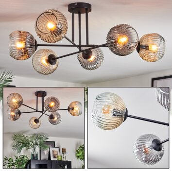 Ripoll Lampa sufitowa, Kula świetlna W kolorze bursztynu, Przezroczysty, Przydymiony, 6-punktowe
