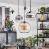 Koyoto Lampa wisząca, Kula świetlna, Lampa wiszącego klastra W kolorze bursztynu, Chrom, Przezroczysty, Przydymiony, 4-punktowe