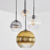 Koyoto Lampa wisząca, Kula świetlna, Lampa wiszącego klastra W kolorze bursztynu, Złoty, Przezroczysty, Przydymiony, 4-punktowe