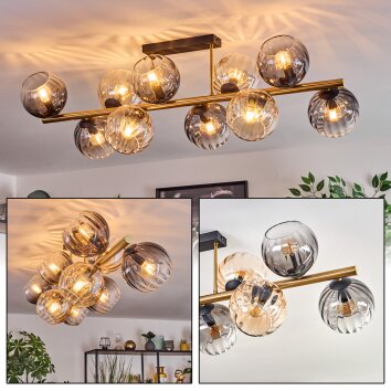 Koyoto Lampa sufitowa, Kula świetlna Złoty, Czarny, 10-punktowe