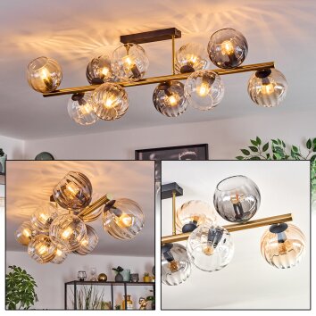 Koyoto Lampa sufitowa, Kula świetlna Złoty, Czarny, 10-punktowe
