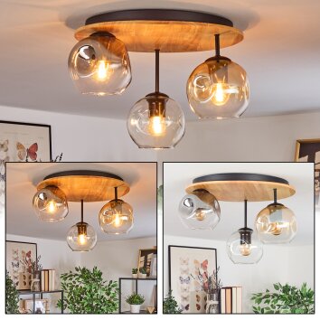Ripoll Lampa sufitowa, Kula świetlna Ecru, Czarny, 3-punktowe