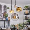 Ripoll Lampa wisząca, Kula świetlna, Lampa wiszącego klastra W kolorze bursztynu, Chrom, Złoty, Przezroczysty, Przydymiony, 4-punktowe