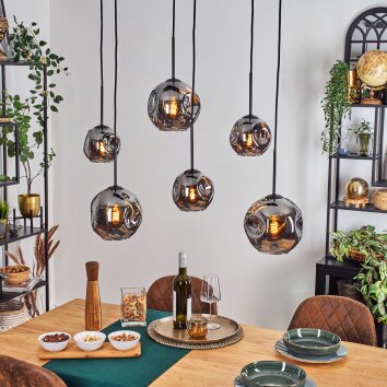Ripoll Lampa wisząca, Kula świetlna, Lampa wisząca Przydymiony, 6-punktowe