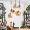Ripoll Lampa wisząca, Kula świetlna, Lampa wisząca W kolorze bursztynu, 6-punktowe