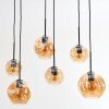 Ripoll Lampa wisząca, Kula świetlna, Lampa wisząca W kolorze bursztynu, 6-punktowe