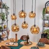 Ripoll Lampa wisząca, Kula świetlna, Lampa wisząca W kolorze bursztynu, 6-punktowe