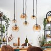 Ripoll Lampa wisząca, Kula świetlna, Lampa wisząca W kolorze bursztynu, Przezroczysty, 6-punktowe