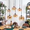 Ripoll Lampa wisząca, Kula świetlna, Lampa wisząca W kolorze bursztynu, Przezroczysty, 6-punktowe