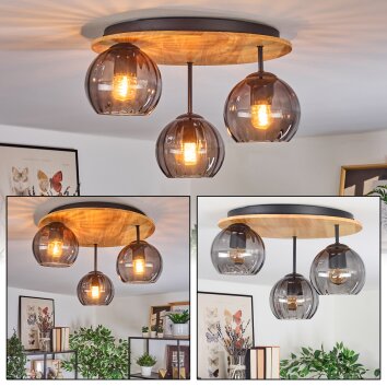 Koyoto Lampa sufitowa, Kula świetlna Ecru, Czarny, 3-punktowe