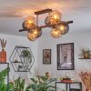 Koyoto Lampa sufitowa, Kula świetlna W kolorze bursztynu, Przydymiony, 8-punktowe