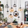 Gastor Lampa wisząca, Kula świetlna, Lampa wisząca W kolorze bursztynu, Chrom, Przezroczysty, Przydymiony, 8-punktowe