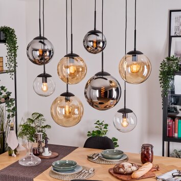 Gastor Lampa wisząca, Kula świetlna, Lampa wisząca W kolorze bursztynu, Chrom, Przezroczysty, Przydymiony, 8-punktowe