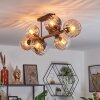 Koyoto Lampa sufitowa, Kula świetlna W kolorze bursztynu, Przezroczysty, Przydymiony, 8-punktowe