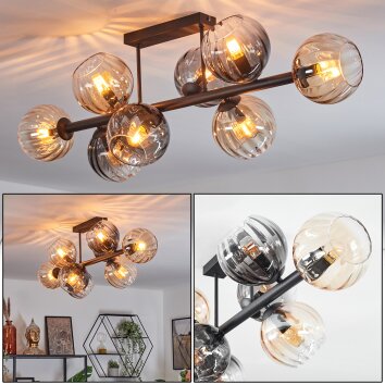 Koyoto Lampa sufitowa, Kula świetlna W kolorze bursztynu, Przezroczysty, Przydymiony, 8-punktowe