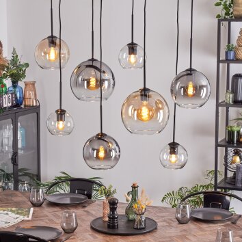 Koyoto Lampa wisząca, Kula świetlna, Lampa wisząca W kolorze bursztynu, Przezroczysty, Przydymiony, 8-punktowe