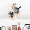 Koyoto Lampa sufitowa, Kula świetlna W kolorze bursztynu, Przezroczysty, Przydymiony, 8-punktowe